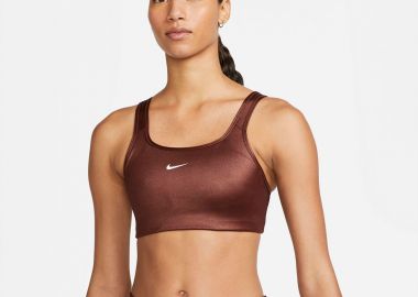 NIKE DRI-FIT SWOOSH SPORTS BRA ΚΑΦΕ - NIKE - 
