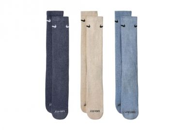 Nike Everyday Plus Cushioned Socks 3 Pairs Dark Gray Beige Light Gray SX6888 901 - Nike - 