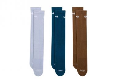 Nike Everyday Plus Cushioned Socks 3 Pairs Purple Blue Brown SX6888 970 - Nike - 