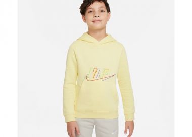 Nike Παιδικό Φούτερ με Κουκούλα και Τσέπες Κίτρινο DX5087-706 - Nike Sportswear - 