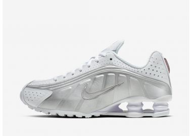 Nike Shox R4 White Metallic Silver Women's AR3565101 MBS - Nike - 