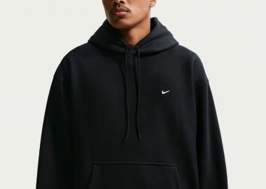 Nike Solo Swoosh Men's Pullover Hoodie BlackBlackWhite HV1082010 MBS - Nike Sportswear - 