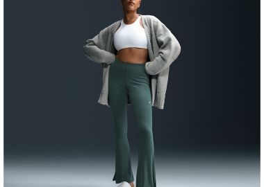 Nike Sportswear Chill Knit Women's Tight MiniRib Flared Leggings Vintage GreenSail FQ2113338 MBS - Nike Sportswear - 