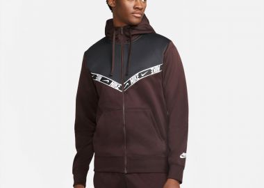 NIKE SPORTSWEAR FULL-ZIP HOODIE ΚΑΦΕ - NIKE - 