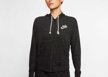 NIKE SPORTSWEAR GYM VINTAGE FULL-ZIP HOODIE ΜΑΥΡΟ - NIKE - 