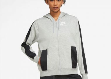 NIKE SPORTSWEAR HERITAGE FULL-ZIP HOODIE ΓΚΡΙ - NIKE - 