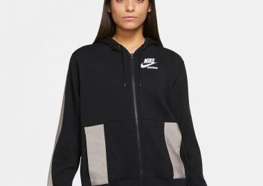 NIKE SPORTSWEAR HERITAGE FULL-ZIP HOODIE ΜΑΥΡΟ - NIKE - 