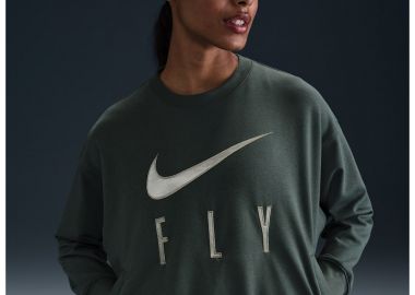 Nike Swoosh Fly CrewNeck Basketball Sweatshirt Vintage GreenJade HorizonWhite FQ6035338 - Nike Sportswear - 