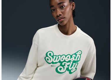 Nike Swoosh Fly DriFIT Oversized French Terry Basketball Sweatshirt SailStadium Green FZ5514133 - Nike Sportswear - 