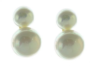 Νυφικά σκουλαρίκια συλλογή Bridal 2025 από ασήμι με διπλή πέρλα -  - 