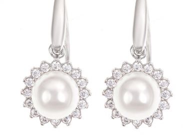 Νυφικά σκουλαρίκια συλλογή Bridal 2025 από ασήμι με πέτρες ζιργκόν με μαργαριτάρι -  - 