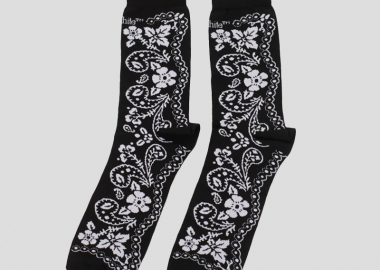 OFF-WHITE Ανδρικό Μαύρο All-Οver Print Logo Socks - OFF-WHITE - 