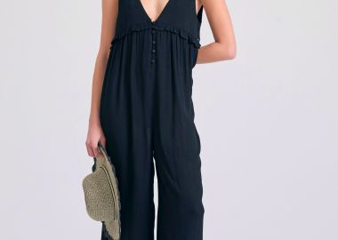 Ολόσωμη φόρμα από τεχνητό μετάξι με βολάν - FUNKY BUDDHA - 