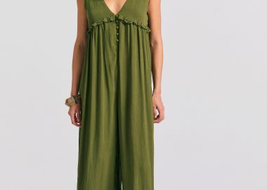 Ολόσωμη φόρμα από τεχνητό μετάξι με βολάν - FUNKY BUDDHA - 