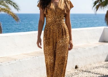 Ολόσωμη Φόρμα BLE Animal Print Με Βολάν Μανίκια -  - 