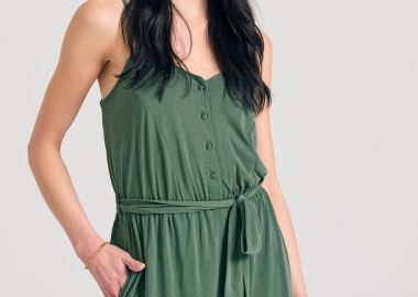 Ολόσωμη φόρμα σορτς με ζώνη από μοντάλ - FUNKY BUDDHA - 