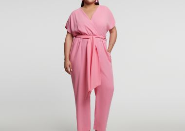 Ολόσωμη κρουαζέ φόρμα με δέσιμο - MAT FASHION - 