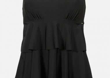 Ολόσωμο μαγιό με βολάν σε μαύρο χρώμα -  - 