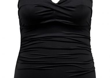 Ολόσωμο μαγιό με σούρα σε μαύρο χρώμα -  - 