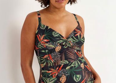 Ολόσωμο μαγιό σε tropical print plus size -  - 