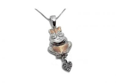 Όμορφο βατραχάκι δίχρωμο με αλυσιδα - Asimenio - 