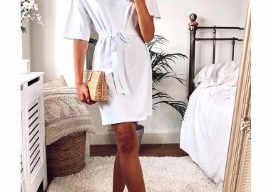 one shoulder casual summer φόρεμα Melivia λευκό - PerfectDress.gr - 