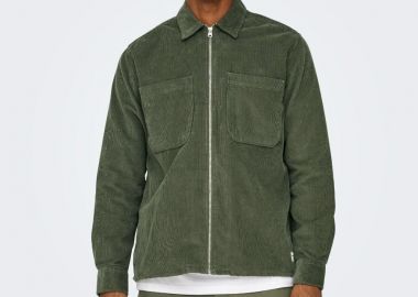 Only and Sons Alp Ανδρικό Relaxed Zip Jacket 22029769 Λαδί - Only and Sons - 