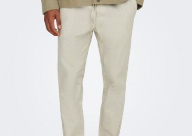 Only and Sons Ανδρικό Linus Crop Παντελόνι 22024966 Κρέμ - Only and Sons - 