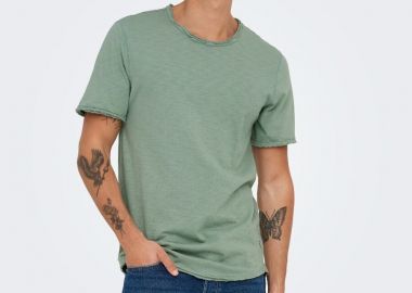 Only and Sons Benne Ανδρικό Κοντομάνικο T-shirt 22017822 Πράσινο - Only and Sons - 
