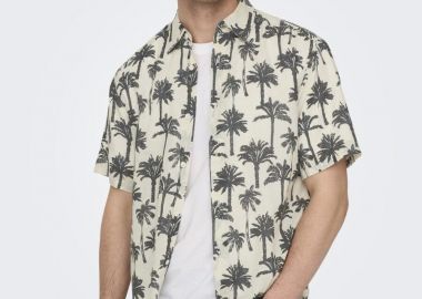 Only and Sons Bronx Ανδρικό Regular Fit Κοντομάνικο Πουκάμισο 22028516 Λευκό - Only and Sons - 