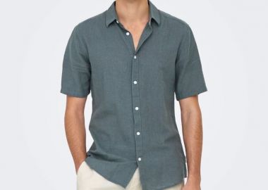 Only and Sons Caiden Ανδρικό Life Relaxed Πουκάμισο 22032320 Σκούρο Γκρί - Only and Sons - 