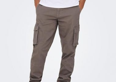 Only and Sons Cam Stage Ανδρικό Cargo Παντελόνι 22016687 Γκρι Μπεζ - Only and Sons - 