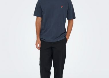 Only and Sons Fred Ανδρικό Life Relaxed T-Shirt 22034662 Σκούρο Μπλέ - Only and Sons - 