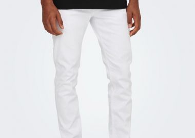 Only and Sons Loom Ανδρικό Slim Fit Παντελόνι 22026529 Λευκό - Only and Sons - 