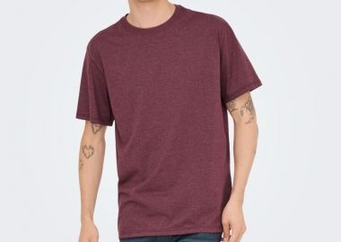 Only and Sons Max Life Ανδρικό T-Shirt 22025208 Μπορντώ - Only and Sons - 