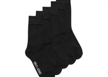 Only and Sons Riley Bambus Basic Ανδρικές Κάλτσες 5-Pack 22029856 Μαύρο - Only and Sons - 