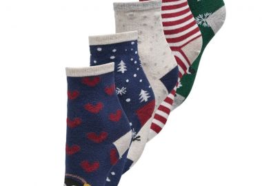 Only Christmas Γυναικείες Κάλτσες 5-Pack 15302304 Κόκκινο - Only - 