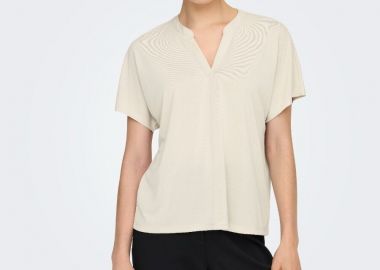 Only Free Γυναικείο V-Neck Top 15368562 Εκρου - Only - 