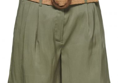 Only Γυναικείο Σορτς με Ζώνη 15370298 Χακί - Only - 