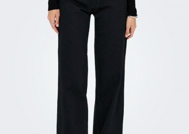 Only Juicy Γυναικείο Wide Leg Jeans 15338858 Μαύρο - Only - 
