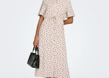 Only Laris Life Γυναικείο Μακρύ Φόρεμα Με Κουμπιά 15364144 Μπέζ - Only - 