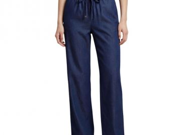 Only Liria Life Γυναικείο Wide Leg Παντελόνι 15367382 Σκούρο Μπλέ - Only - 