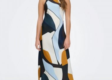 Only Μίντι Σατέν Εμπριμέ Αμάνικο Φόρεμα 15354751 Mixed - Only - 