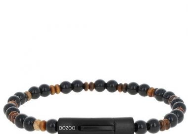 OOZOO Βραχιόλι από Ανοξείδωτο ατσάλι Black & Brown (Μήκος 19.5cm) SB-1064-195 - Oozoo Jewellery - 