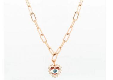 OOZOO Κολιέ από Ανοξείδωτο ατσάλι Rose Gold SN-2020 - Oozoo Jewellery - 