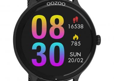OOZOO Smartwatch - Q00139, Black case with Stainless Steel Bracelet - Oozoo - 