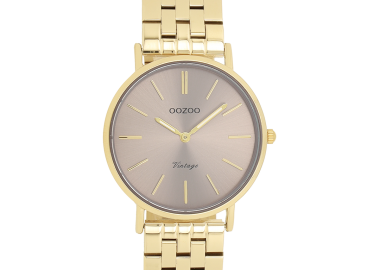 OOZOO Vintage - C20408, Gold case with Stainless Steel Bracelet - Oozoo - 