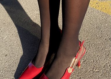 Open heel μυτερές γόβες - Μπορντώ - Issue - 