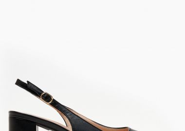 Open heel μυτερές γόβες με χοντρό τακούνι - Μαύρο - Issue - 