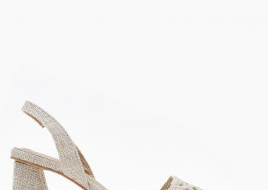 Open heel μυτερές γόβες με πλεκτό σχέδιο - Μπεζ - Issue - 